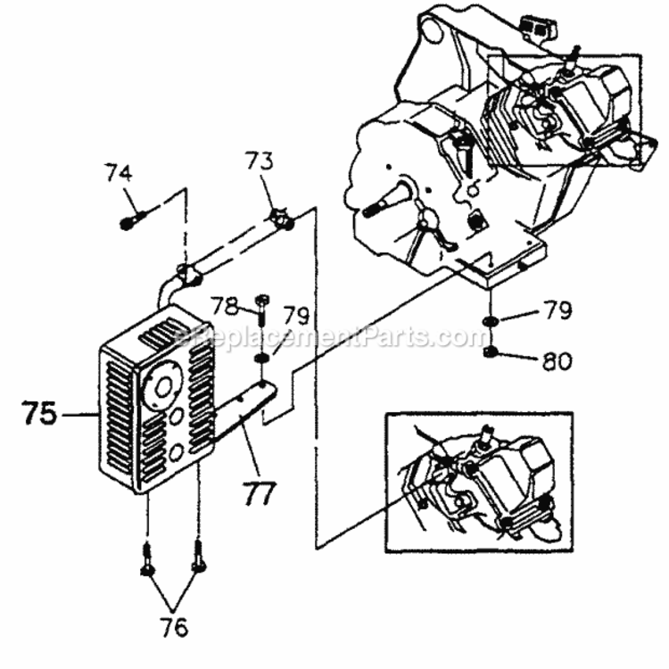 Muffler Diagram and Parts List for 1135-0  Briggs and Stratton Generator